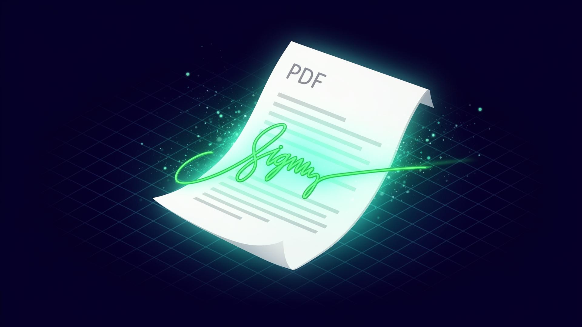 Documento PDF sendo assinado digitalmente